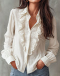 Simple Ruffled Reversible Blouse