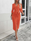 Olivia™ - Elegant Button Up Dress