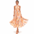 Monika – Floral Halter Midi Dress